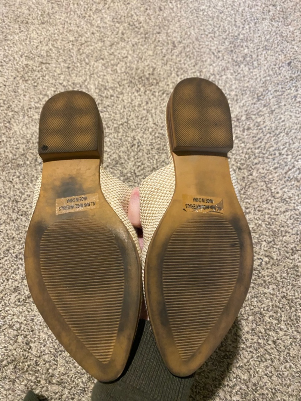Dolce Vita Pointed-Toe Slip-On Mule in Cream Woven Fabric - size 6 - Picture 3 of 3